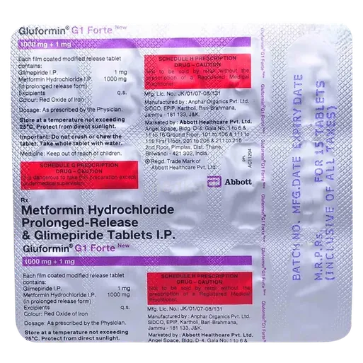 gluformin g 1mg forte tablet 15's